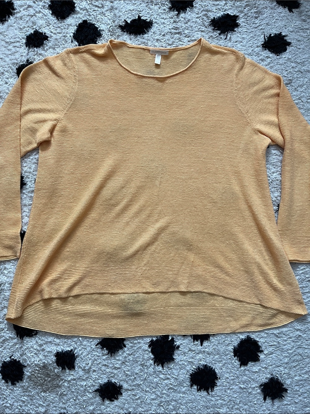 Eileen Fisher size XL Warm Apricot Orange color Lightweight Linen Top